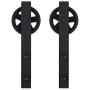 ZEKOO Antique Rustic Style Sliding Aluminum Barn Door Hardware Black Steel Rollers Hanger (Big Wheel-Style)