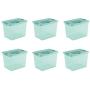 Sterilite 15057Y06 25 Qt, 24L Fresh Scent Box, Aqua Tent base with Aqua Chrome Lid & Teal Splash Latches, 6-Pack