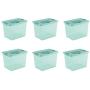 Sterilite 15057Y06 25 Qt, 24L Fresh Scent Box, Aqua Tent base with Aqua Chrome Lid & Teal Splash Latches, 6-Pack