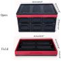 Henf 55L Collapsible Plastic Storage Box, Durable Stackable Utility Crates with Lid, Foldable Trunk Organizer for Home & Garage Organization,Black