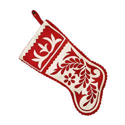 Christmas Stocking Xmas Ornament Floral Printed Tree Hanger Candy Bag for Gift Decorating Silverware Holder Pockets Fork and Knives Pocket