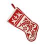 Christmas Stocking Xmas Ornament Floral Printed Tree Hanger Candy Bag for Gift Decorating Silverware Holder Pockets Fork and Knives Pocket