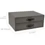 Bigso Birger 2-Drawer Canvas Fiberboard Easy Pull Handle Document Letter Box, 5.7 x 13 x 9.8 in, Grey Bigso Birger 2-Drawer Canvas Fiberboard Easy Pull Handle Document Letter Box, 5.7 x 13 x 9.8 in, Grey
