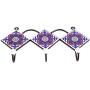 Indianshelf Handmade 1 Artistic Vintage Blue Ceramic Wheel Wall Hooks Tile Hanger/Wall Hooks for Hats