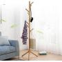 Wooden Three Legged Assembled Coat Rack Hat Hanger Holder Hallstand Garment Floor Bedroom Multi Function Rack Simple Clothes Rack 19.7 x 19.7 x 68.9 Inches