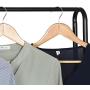 Terby Garment Clothes Pant Rack Jeans Trouser Rolling Trolley-Closet Organizer, Wardrobe Storage with Lockable Wheels and 12 Hangers, Hanging Rod, Black