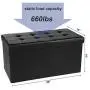 SONGMICS 30 Inches Folding Storage Ottoman Bench with Flipping Lid, Storage Chest Footstool, Faux Leather, Black ULSF45BK