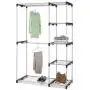 nitipezzo Stylish Extra Storage, Silver Coated Steel Frame Removable Center Bar, Closet Organizer Storage Rack Portable Clothes Hanger Home Garment Shelf Rod G68, nitipezzo Stylish Extra Storage, Silver Coated Steel Frame Removable Center Bar, Closet Organizer Storage Rack Portable Clothes Hanger Home Garment Shelf Rod G68,