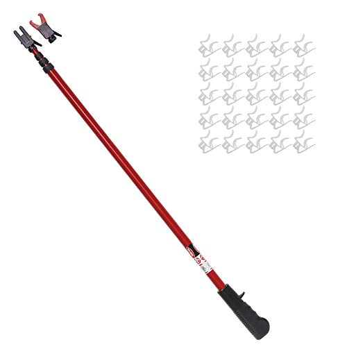 No Ladder PRO MAX with Dual Heads & 25 Rapid Release Christmas Light Clips for use on Shingles, Gutters, and Eaves