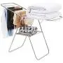 SONGMICS Clothes Drying Rack, with Bonus Sock Clips, 100% Stainless Steel Gullwing Space-Saving Laundry Rack, Foldable for Indoor and Outdoor Use, Sliver ULLR51SV