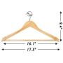 StorageWorks 20-Pack Solid Wooden Suit Hangers, Coat Wood Hangers, Natural Finish