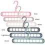 Decdeal Hanger Organizer Multi-Port Support, Rotate Anti-Skid Folding Hanger Magic Space Saving Clothes Hangers Organizer with 9 Holes for Drying and Storage