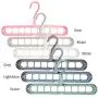 Decdeal Hanger Organizer Multi-Port Support, Rotate Anti-Skid Folding Hanger Magic Space Saving Clothes Hangers Organizer with 9 Holes for Drying and Storage