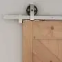 6.6ft 1 Rail Satin Nickel Sliding Barn Door Hardware Track Kit,Spoke Wheel Hanger Roller 6.6ft 1 Rail Satin Nickel Sliding Barn Door Hardware Track Kit,Spoke Wheel Hanger Roller