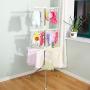 Hershii Foldable Clothes Drying Rack Standing Garment Hanger 3-Tier with 48 Clips and 16 Towels Bars Space Saver for Baby Socks, Saliva Towels, Bibs, Underwear, Gloves, Scarves, Diapers