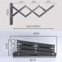 Wgwioo Clothes Drying Rack, Retractable Folding Wall Mount Clothes Hanger, for Outdoor and Indoor,Black,100×41Cm