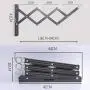 Wgwioo Clothes Drying Rack, Retractable Folding Wall Mount Clothes Hanger, for Outdoor and Indoor,Black,100×41Cm