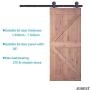 JUBEST Black Steel Sliding Barn Door Hardware Kit 6.6ft, for 36" Wide Door Panel Wood Single Door(T Style Hanger)