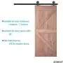 JUBEST Black Steel Sliding Barn Door Hardware Kit 6.6ft, for 36&quot Wide Door Panel Wood Single Door(T Style Hanger)