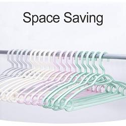 BoQu Plastic Hangers, Plastic Clothes Hangers Multi-Colored Ideal for Everyday Use, Durable Clothing Hangers, Heavy Duty Clothes Hanger for Coats,Standard Hangers (20 Pack)