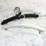 HOUTY Satin Padded Coat Hangers 15inch Thickly Foam Padded Clothes Hanger with Bow Knot Chrome Hook Pack of 5, Black HOUTY Satin Padded Coat Hangers 15inch Thickly Foam Padded Clothes Hanger with Bow Knot Chrome Hook Pack of 5, Black