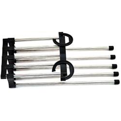 difftyle Multifunction Stainless Steel Magic Trousers Hanger Clothes Drying Racks Pants Closet Cabide (Black)