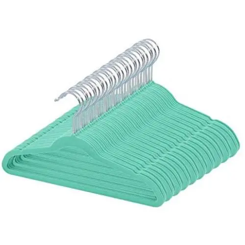 TQVAI 50 Pack Kid Velvet Clothes Hangers Non Slip Space Saver, Mint Green TQVAI 50 Pack Kid Velvet Clothes Hangers Non Slip Space Saver, Mint Green