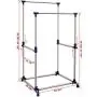 SONGMICS Double Rod Garment Clothing Rack, Rolling Clothes Racks, Hanging Rail on Wheels, Blue ULLR03B SONGMICS Double Rod Garment Clothing Rack, Rolling Clothes Racks, Hanging Rail on Wheels, Blue ULLR03B