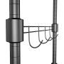 PaPafix Heavy Duty Wire Shelving Unit Garment Rack,Portable Clothes Closet Wardrobe Storage Organizer, with Hanger Bar Wheels+2 Pair Side Hooks, Black