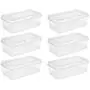 Sterilite 18058606 Large Flip Top, Clear, 6-Pack