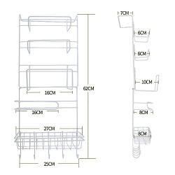 WEKA Multiuse Multilayer 5 Layers Refrigerator Side Shelf Iron Rack Storage Hanger Oganizer Tool