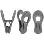 Kadiss Hanger Clips 30 Pack, Multi-Purpose Hanger Clips for Hangers, Grey Finger Clips for Plastic Clothes Hangers, Pants Hangers Clips