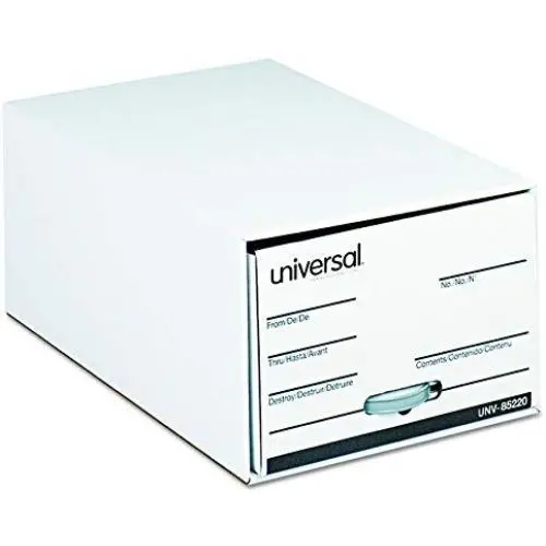 Universal 85220 Storage Boxes Drawer Files, Legal, Fiberboard, 15" x 24" x 10", White (Case of 6) Universal 85220 Storage Boxes Drawer Files, Legal, Fiberboard, 15" x 24" x 10", White (Case of 6)