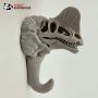 PANDA SUPERSTORE 3pcs Lifelike Dinosaur Fossils Skeleton Resin Wall Hooks Kids Room Decor Hooks for Key Coat Hanger