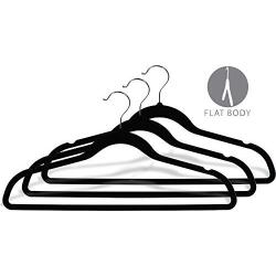 The Great American Hanger Company Black Rubber Coated Non-Slip Slim Line Suit Hanger, Boxes of 100 Durable and Flexible Ultra Thin Space Saving Clothes Hanger w/Steel Swivel Hook and Notches