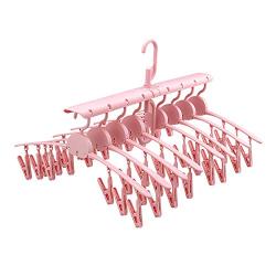 HJYPYJ Magic Hanger,Multifunction Folding Hanger,No Glitches PP Space-Saving Organizer Hanger Rotate/Pink / 52x42x25cm