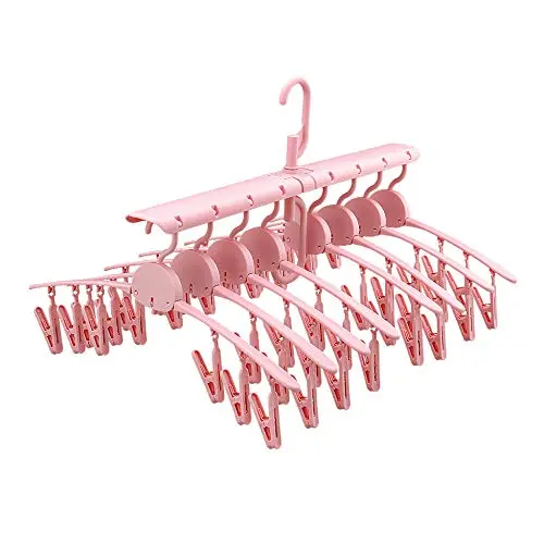 HJYPYJ Magic Hanger,Multifunction Folding Hanger,No Glitches PP Space-Saving Organizer Hanger Rotate/Pink / 52x42x25cm HJYPYJ Magic Hanger,Multifunction Folding Hanger,No Glitches PP Space-Saving Organizer Hanger Rotate/Pink / 52x42x25cm