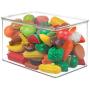 mDesign Stackable Closet Plastic Storage Bin Boxes with Lid - Container for Organizing Childs/Kids Toys, Action Figures, Crayons, Markers, Building Blocks, Puzzles, Crafts - 7" High, 4 Pack - Clear