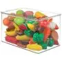 mDesign Stackable Closet Plastic Storage Bin Boxes with Lid - Container for Organizing Childs/Kids Toys, Action Figures, Crayons, Markers, Building Blocks, Puzzles, Crafts - 7" High, 4 Pack - Clear
