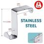 CASUAL 4pcs Over The Door Hook Stainless Steel,Cabinet Clothes Hanger Kitchen Organizer Z Hooks,Storage Organizer Rack Holder Tools,Towels Scarves Keys Hats Hanger Hook (Silver)