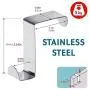 CASUAL 4pcs Over The Door Hook Stainless Steel,Cabinet Clothes Hanger Kitchen Organizer Z Hooks,Storage Organizer Rack Holder Tools,Towels Scarves Keys Hats Hanger Hook (Silver)