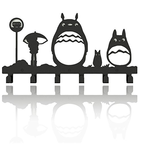Animal Cat Girl Metal Wall Mounted Bag Hanger,6 Hooks Storage Rack Originality Clothing Hooks Sweet Black(Cute Totoro) Animal Cat Girl Metal Wall Mounted Bag Hanger,6 Hooks Storage Rack Originality Clothing Hooks Sweet Black(Cute Totoro)