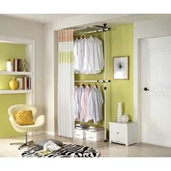 PRINCE HANGER, Simple 2 Tier Hanger with Curtain, Clothing Rack, Closet Organizer, Free Standing, PHUS-0062, Made in Korea