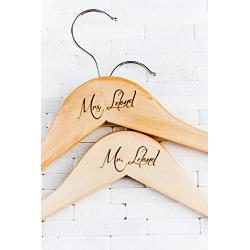 Personalized, Engraved Wedding Dress Hanger by Left Coast Original