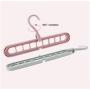 10pcs Random Color Creative 3D Space Saving Hanger Magic Clothes Hanger 9Hole Towel Hook Closet Organizer Storage Rack
