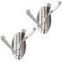 Leyden TM Three Foldable Arms Coat Hook Three Towel/Clothes Hanger for Bathroom Kitchen Wall Mount Brushed Nickel, 2 Pieces