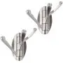 Leyden TM Three Foldable Arms Coat Hook Three Towel/Clothes Hanger for Bathroom Kitchen Wall Mount Brushed Nickel, 2 Pieces