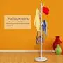 Pokerty DIY Standing Clothes Rack, Wooden Hanger Floor Standing Coat Rack Home Furniture Clothes Round Base Rack Vintage Tree Clothes Rack(White)