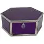 BJ Decor Glass Jewelry Box,Purple Decorative Keepsake Boxes Mirrored Trinket Boxes Personalized Storage Boxes Organizer for Jewelry Glasses Watch Accessories(7.5x5.75x3in)