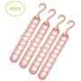 Nutteri 4 Pack Colorful Clothes Hangers,Nine-Hole Hangers,Space Save Closet Organize Plastic Hanger for Suit Pants Coat Skirt (Pink)